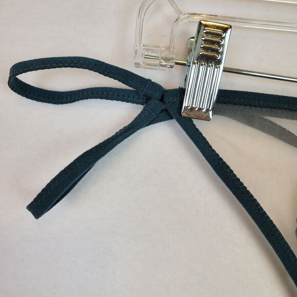 Thistle and Spire Womens Brooklyn Haze Embroidered Sheer Thong Size 3X Green - Picture 5 of 9